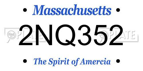 2NQ352 Massachusetts License Plate