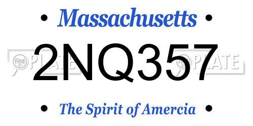 2NQ357 Massachusetts License Plate