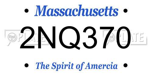 2NQ370 Massachusetts License Plate