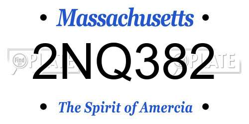 2NQ382 Massachusetts License Plate
