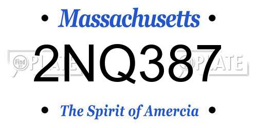 2NQ387 Massachusetts License Plate