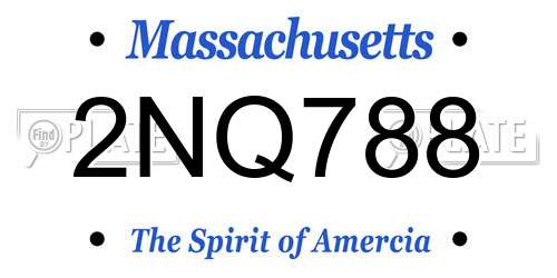 2NQ788 Massachusetts License Plate
