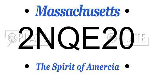 2NQE20 Massachusetts License Plate