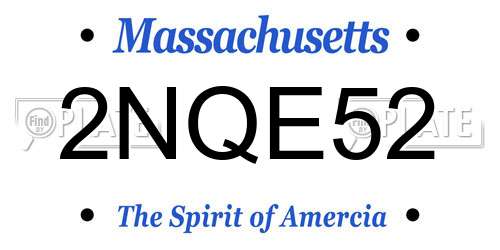 2NQE52 Massachusetts License Plate