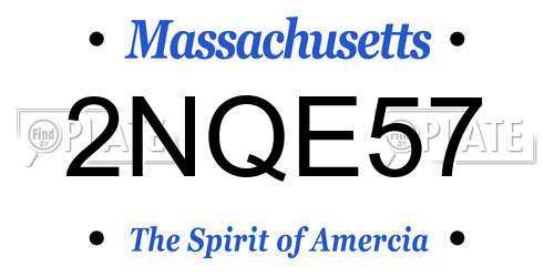 2NQE57 Massachusetts License Plate