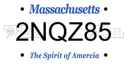 2NQZ85 Massachusetts License Plate
