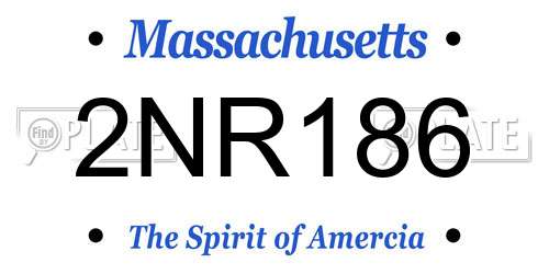 2NR186 Massachusetts License Plate