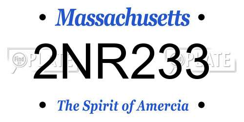2NR233 Massachusetts License Plate