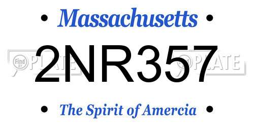 2NR357 Massachusetts License Plate