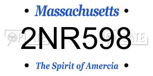 2NR598 Massachusetts License Plate