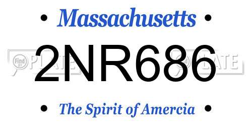 2NR686 Massachusetts License Plate