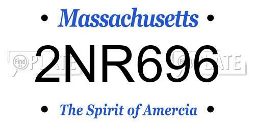 2NR696 Massachusetts License Plate