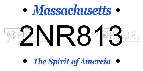 2NR813 Massachusetts License Plate