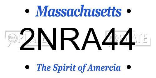 2NRA44 Massachusetts License Plate