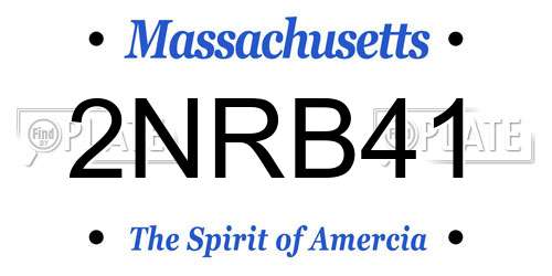 2NRB41 Massachusetts License Plate