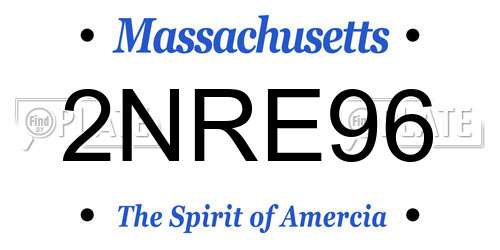 2NRE96 Massachusetts License Plate