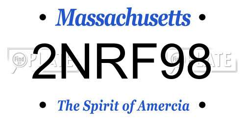 2NRF98 Massachusetts License Plate