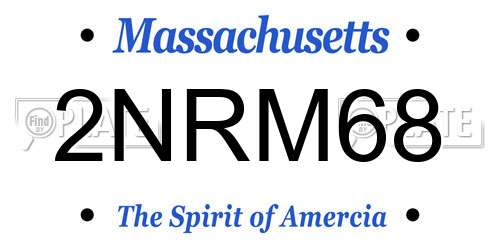 2NRM68 Massachusetts License Plate