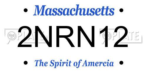 2NRN12 Massachusetts License Plate