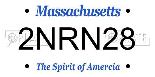 2NRN28 Massachusetts License Plate