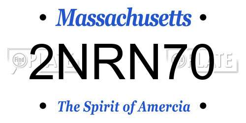2NRN70 Massachusetts License Plate