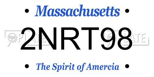 2NRT98 Massachusetts License Plate
