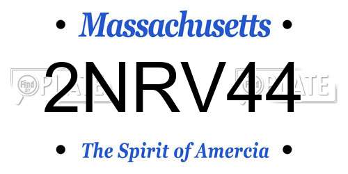 2NRV44 Massachusetts License Plate