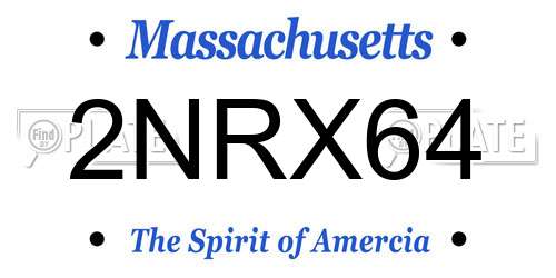 2NRX64 Massachusetts License Plate