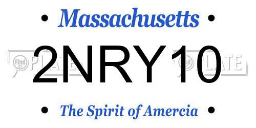 2NRY10 Massachusetts License Plate