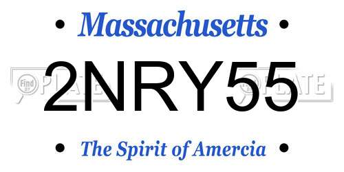 2NRY55 Massachusetts License Plate