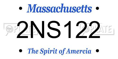 2NS122 Massachusetts License Plate