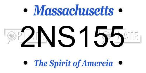 2NS155 Massachusetts License Plate
