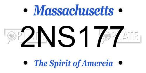 2NS177 Massachusetts License Plate