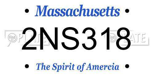 2NS318 Massachusetts License Plate