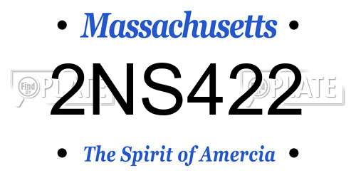 2NS422 Massachusetts License Plate
