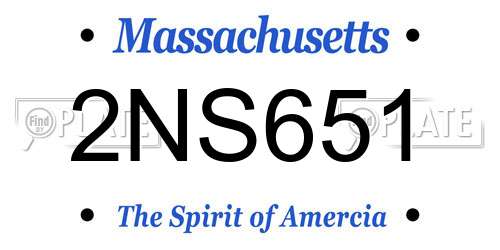 2NS651 Massachusetts License Plate