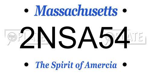 2NSA54 Massachusetts License Plate