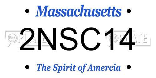 2NSC14 Massachusetts License Plate