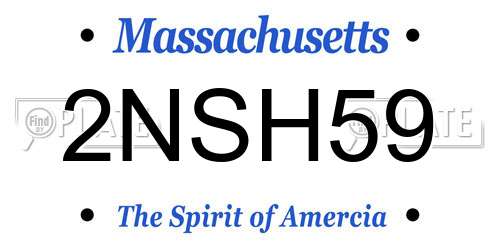 2NSH59 Massachusetts License Plate