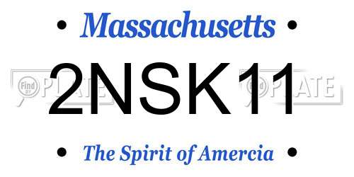 2NSK11 Massachusetts License Plate