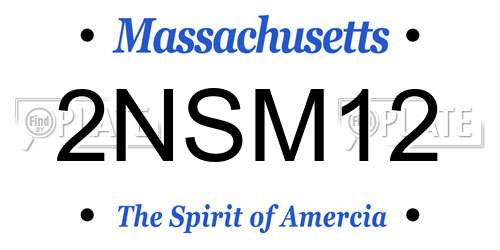 2NSM12 Massachusetts License Plate