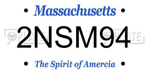 2NSM94 Massachusetts License Plate