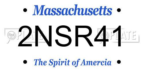 2NSR41 Massachusetts License Plate