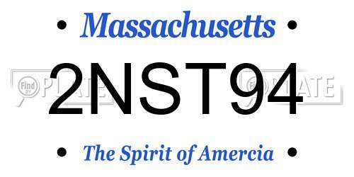 2NST94 Massachusetts License Plate