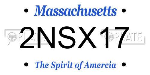 2NSX17 Massachusetts License Plate