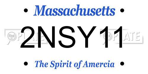 2NSY11 Massachusetts License Plate