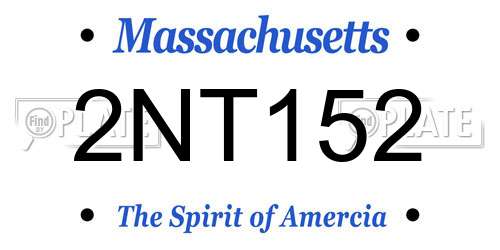 2NT152 Massachusetts License Plate