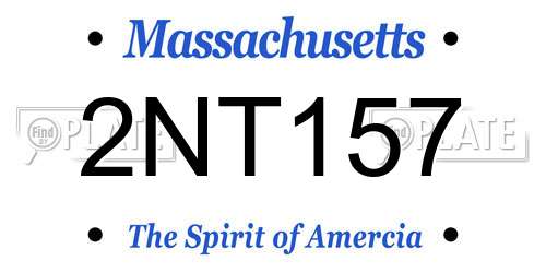 2NT157 Massachusetts License Plate