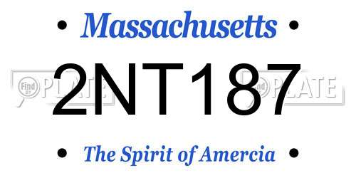 2NT187 Massachusetts License Plate