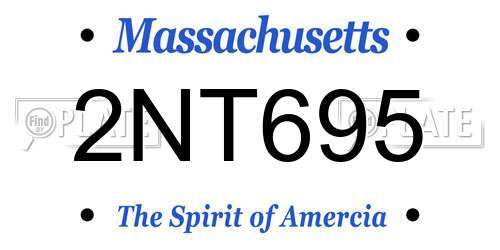 2NT695 Massachusetts License Plate